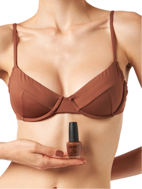 Brauner Bralette-Bikini für Damen mit Bügeln