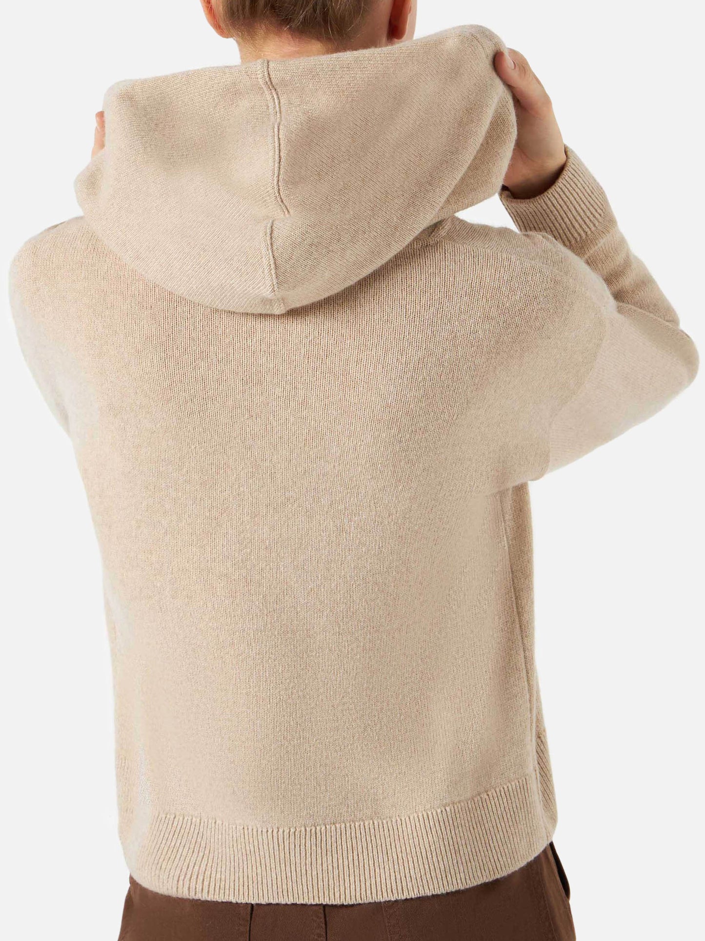 Woman cropped knit hoodie with Day Off embroidery