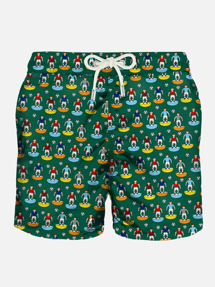 Man swim shorts with soccer print