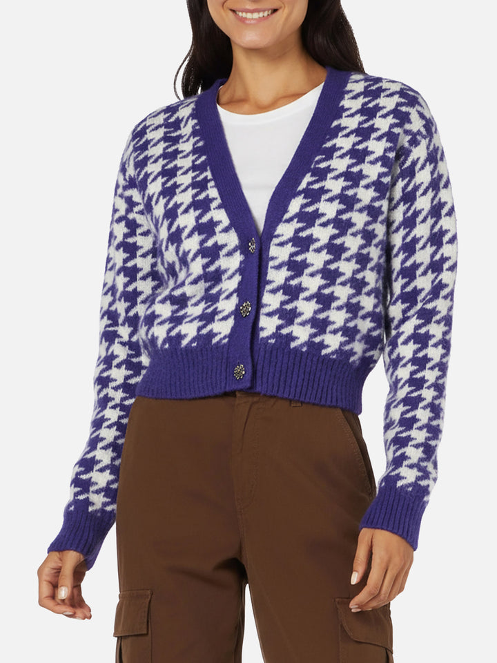 Kurzer Damen-Cardigan mit Schmuckknöpfen