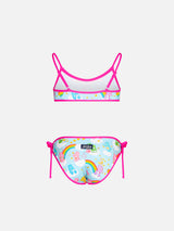 Mädchen-Bralette-Bikini mit Bären und Regenbögen | SONDEREDITION „PFLEGEBÄREN“.