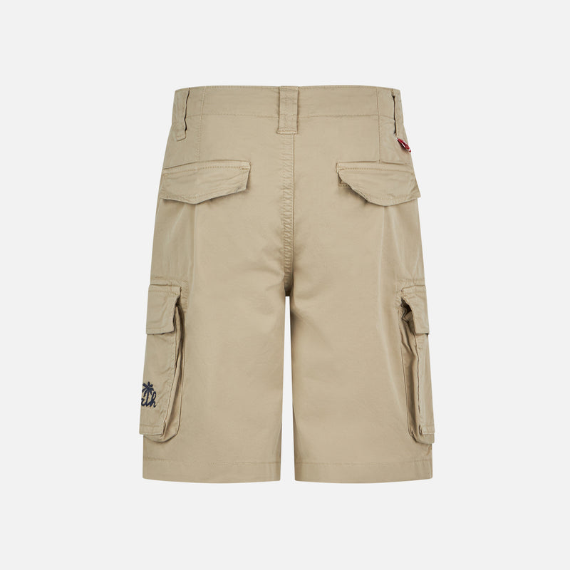 Pantaloncini cargo da bambino in cotone beige