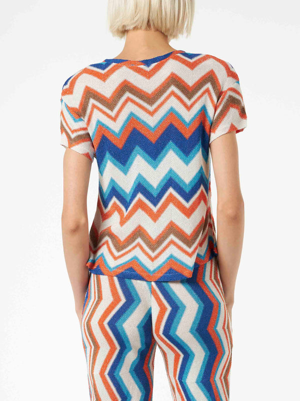 Orange chevron knitted top