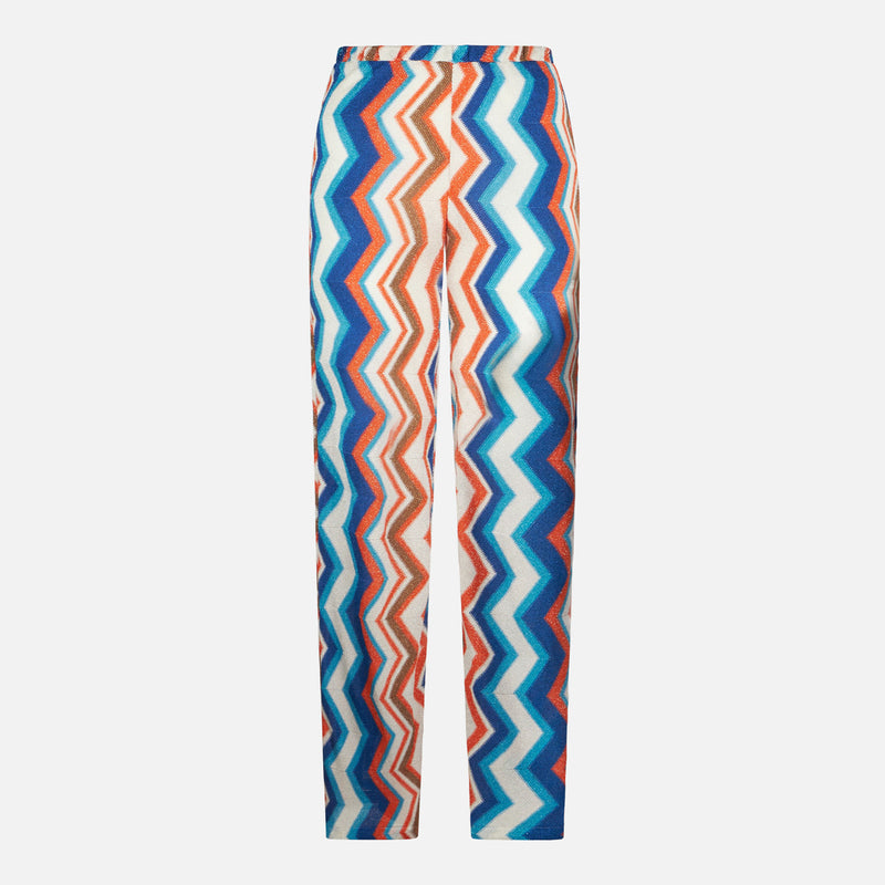 Pantalone a palazzo da donna in maglia chevron