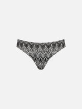 Gestrickte Damen-Badehose mit Chevron-Muster