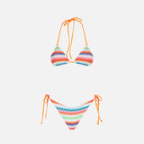 Damen-Triangel-Bikini mit aufgedrucktem Chevron-Muster