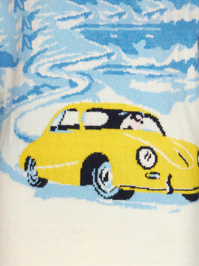 Maglione da bambino blu navy con stampa jacquard Cortina