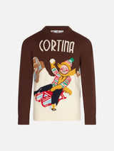 Boy sweater with Cortina postcard print