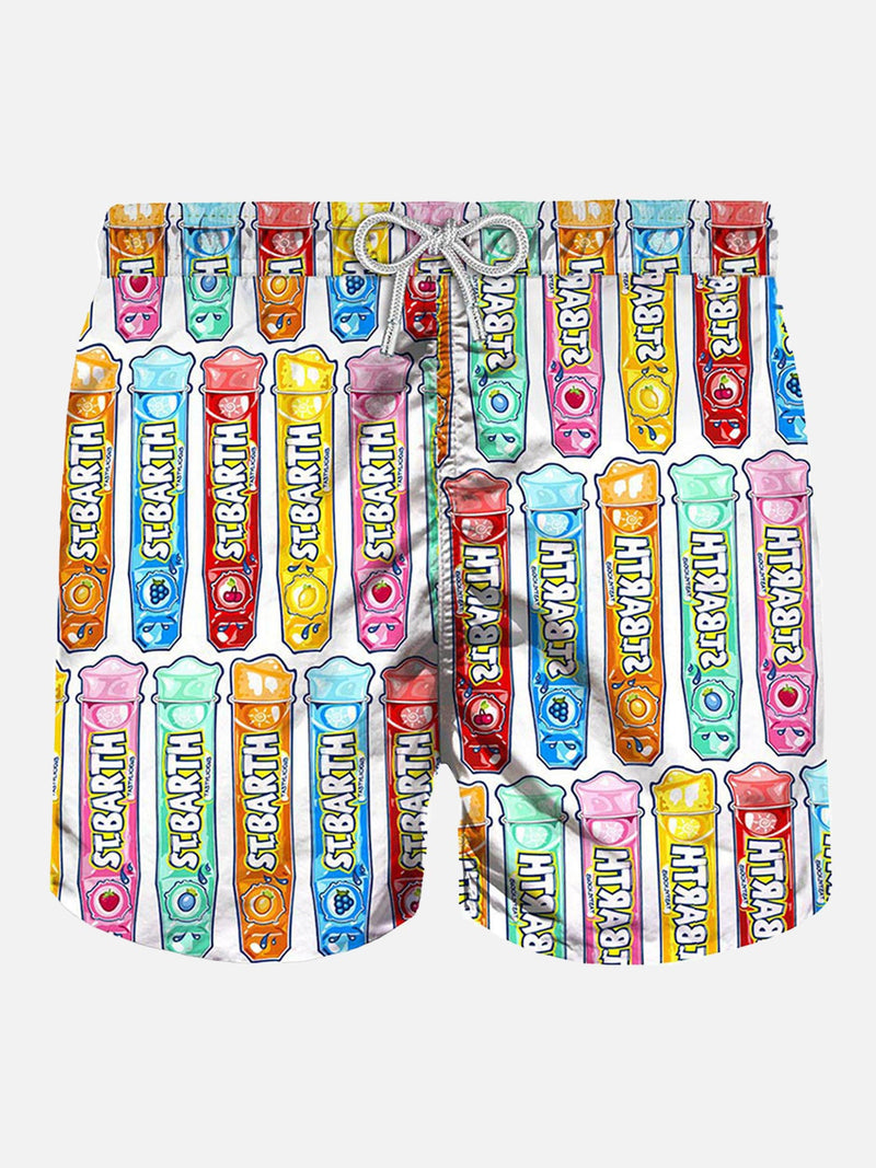 Mid-length swim shorts popsicles print