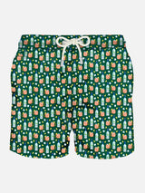 Herren-Badeshorts aus leichtem Stoff mit Wodka-Mule-Print