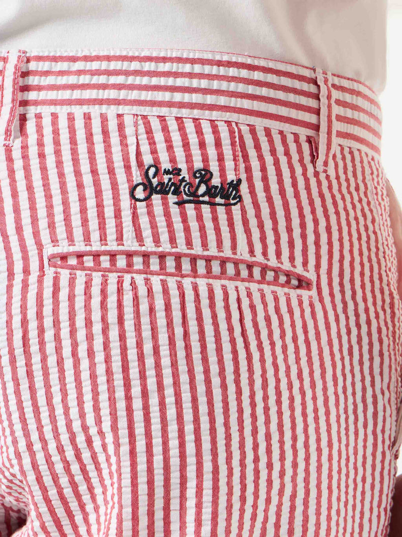 Red Stripe Bermuda Short