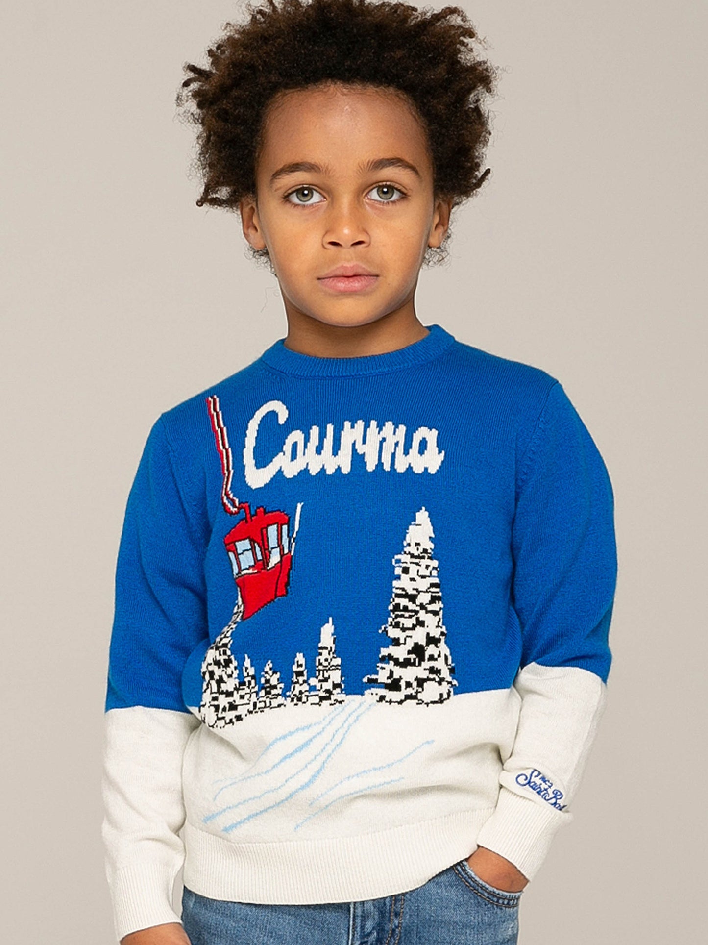 Maglione da bambino con stampa jacquard Courmayeur