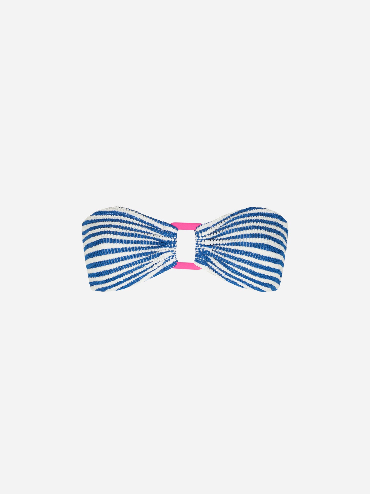 Damen-Bandeau-Badeanzugoberteil in Crinkle-Optik mit Streifen 
