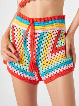 Multicolor crochet shorts - MC2 Saint Barth