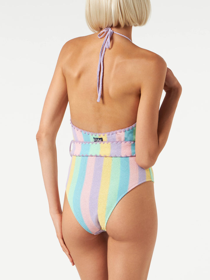 Costume intero Axelle in crochet color pastello