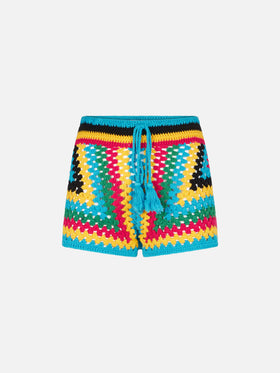 Multicolor crochet shorts - MC2 Saint Barth