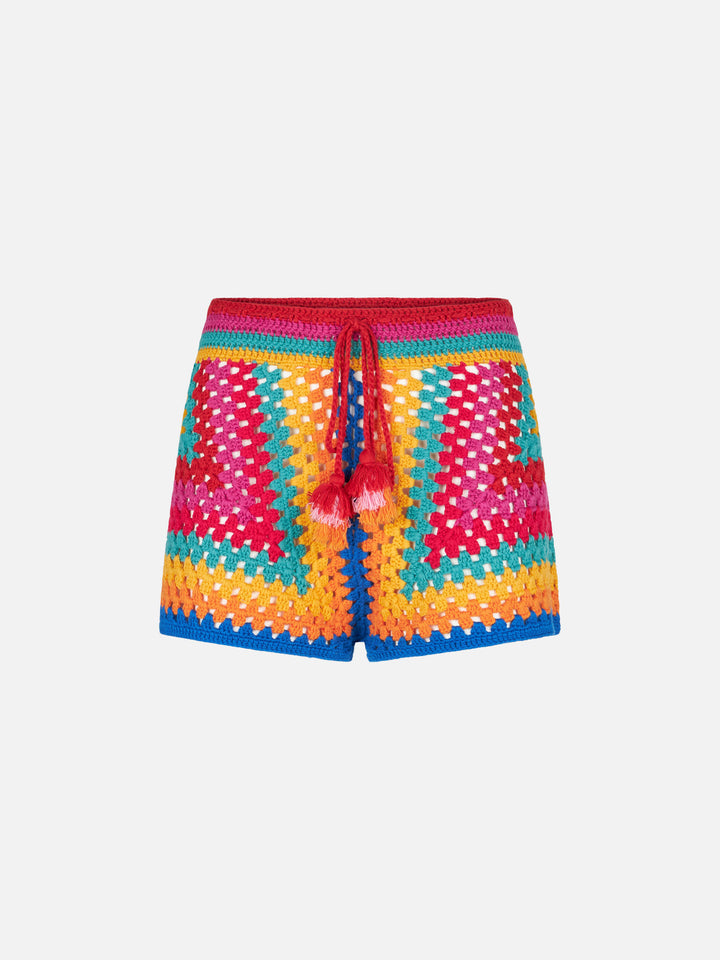 Multicolor crochet shorts - MC2 Saint Barth