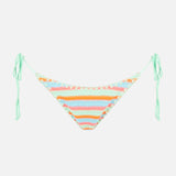 Woman striped crochet swim briefs