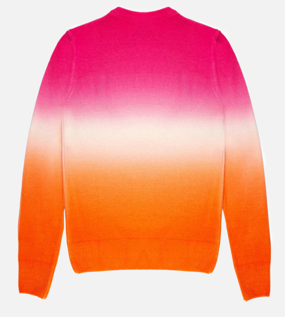 Fucsia and Orange degradé woman sweater Ancora tu writing