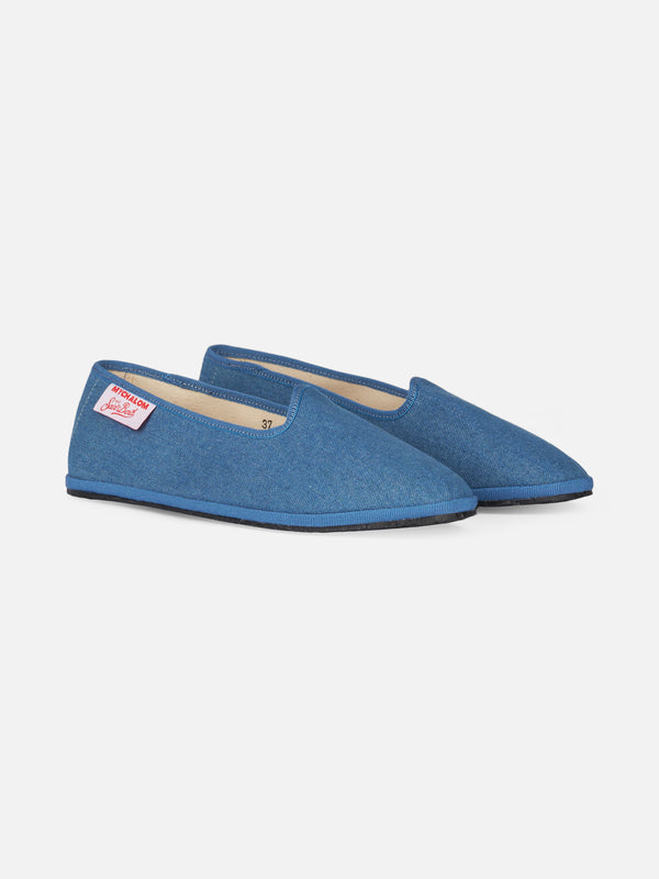 Woman denim slipper loafers | MY CHALOM SPECIAL EDITION