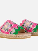 Woman espadrilla with multicolor tweed