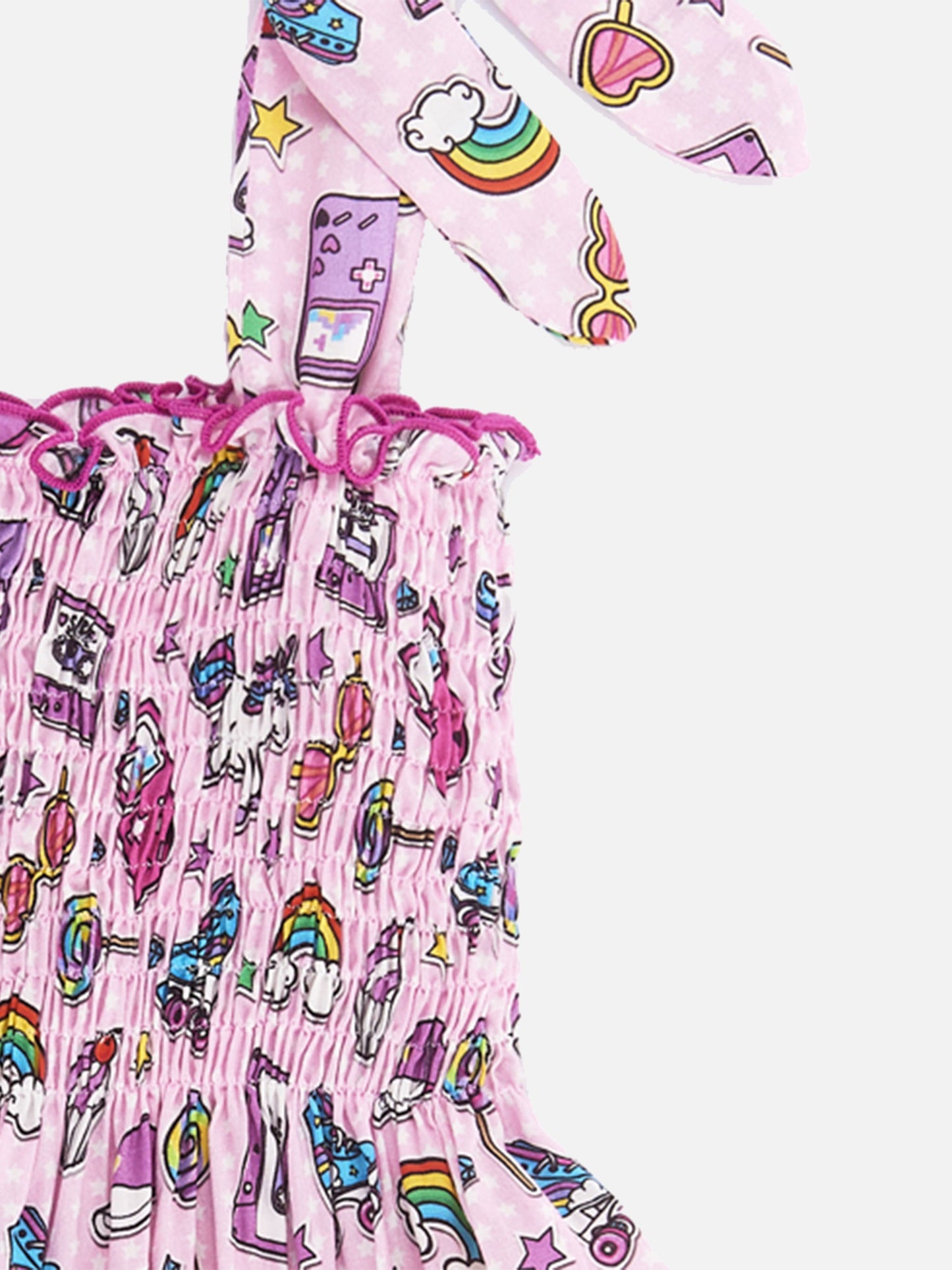 Cotton dress Lola with rainbow print