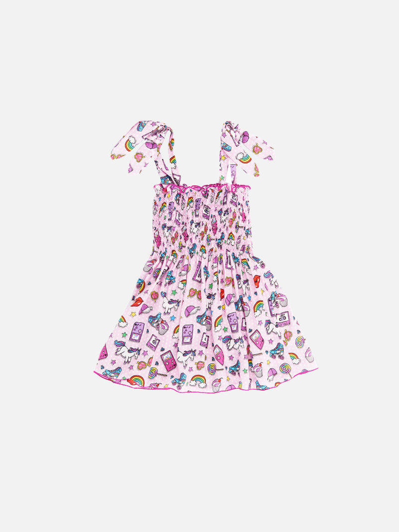 Girl dress rainbow print