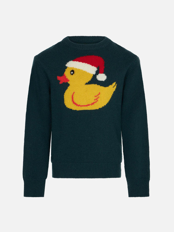 Boy crewneck sweater with ducky print