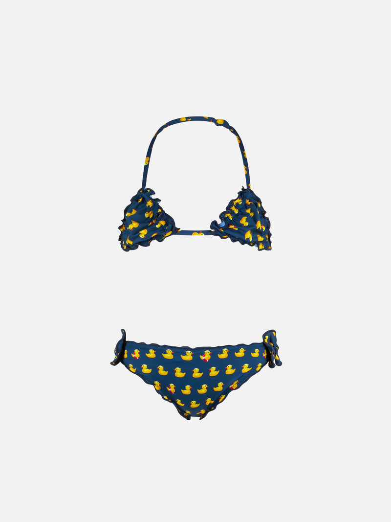 Girl triangle bikini with print