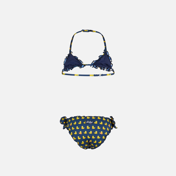 Girl triangle bikini with ducky print