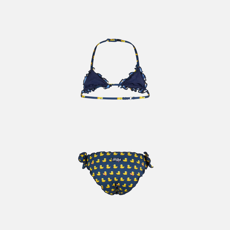 Mädchen-Triangel-Bikini mit Enten-Print