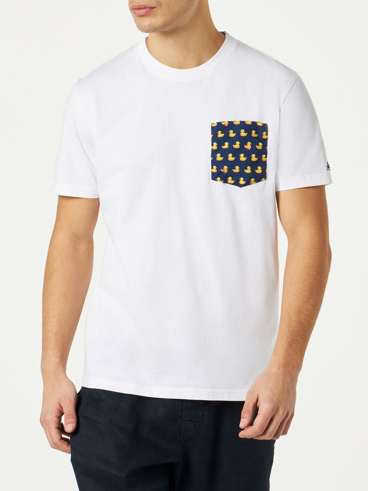 Herren-T-Shirt aus Baumwolle mit bedruckter Tasche