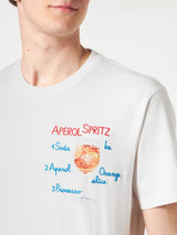 T-shirt da uomo in cotone con ricamo frontale Aperol Spritz | EDIZIONE SPECIALE APEROL