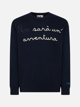 Man crewneck sweater with Non sarà un'avventura embroidery | NIKI DJ SPECIAL EDITION