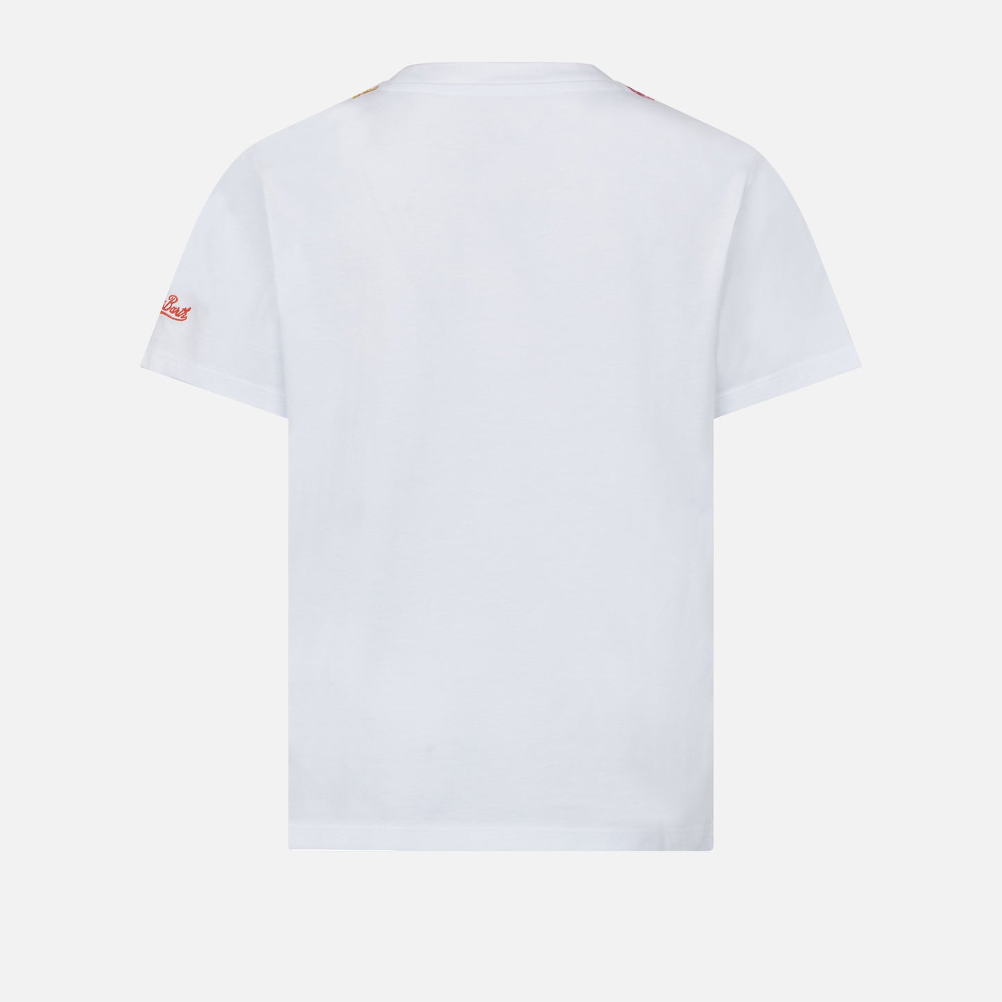 Girl t-shirt with daisy embroidery and patch