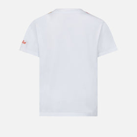 Girl t-shirt with daisy embroidery and patch