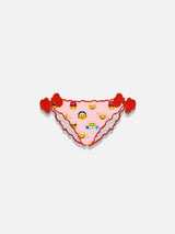 Girl swim briefs with emoticon print