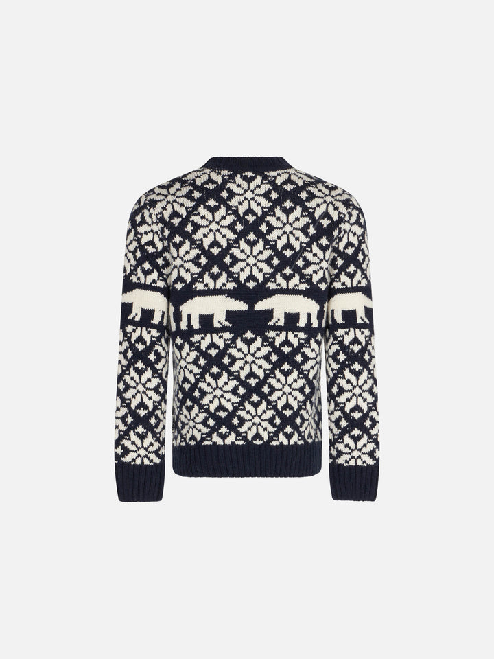 Maglione da bambino girocollo con fantasia norvegese