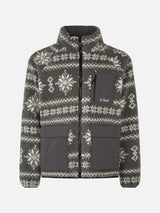 Herren-Sherpa-Jacke mit Fair-Isle-Print