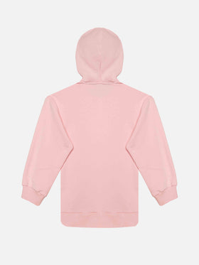 Rosa bestickter Kapuzenpullover für Mädchen