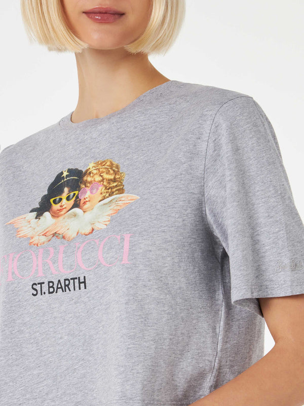 Kurzes Damen-T-Shirt mit Fiorucci Angel-Print | FIORUCCI-SONDERAUSGABE