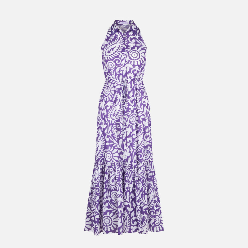 Neckholder-Kleid für Damen mit Paisley-Print