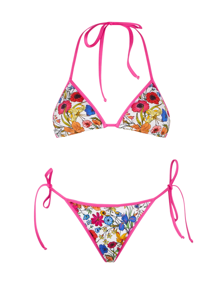 Woman triangle bikini with flower print - MC2 Saint Barth