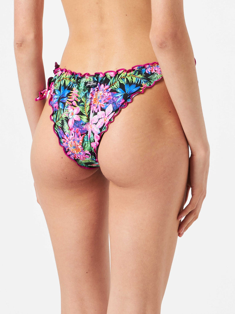 Flowers all over print swim briefs