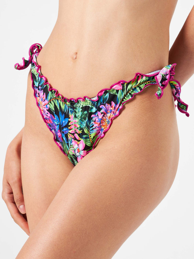 Flowers all over print swim briefs