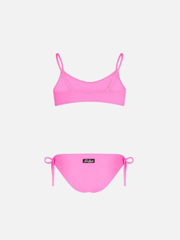 Mädchen-Bralette-Bikini in Neonrosa