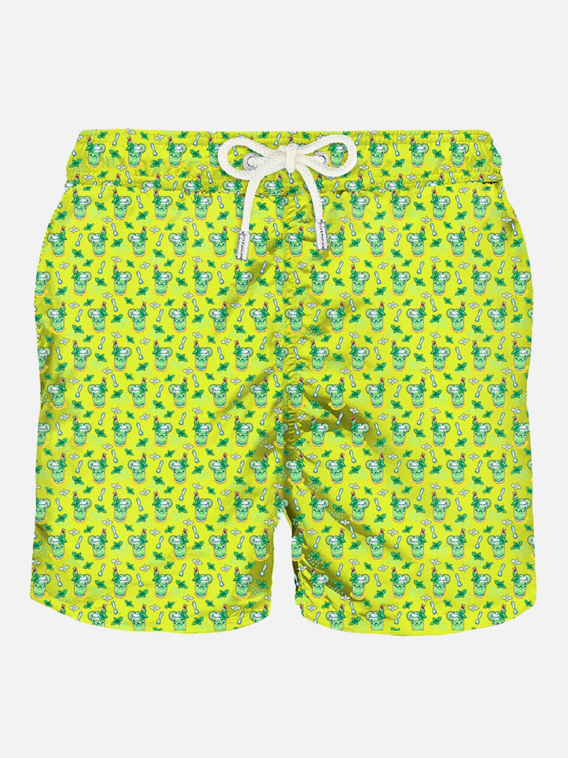 Herren-Badeshorts aus leichtem Stoff mit Mojito-Print