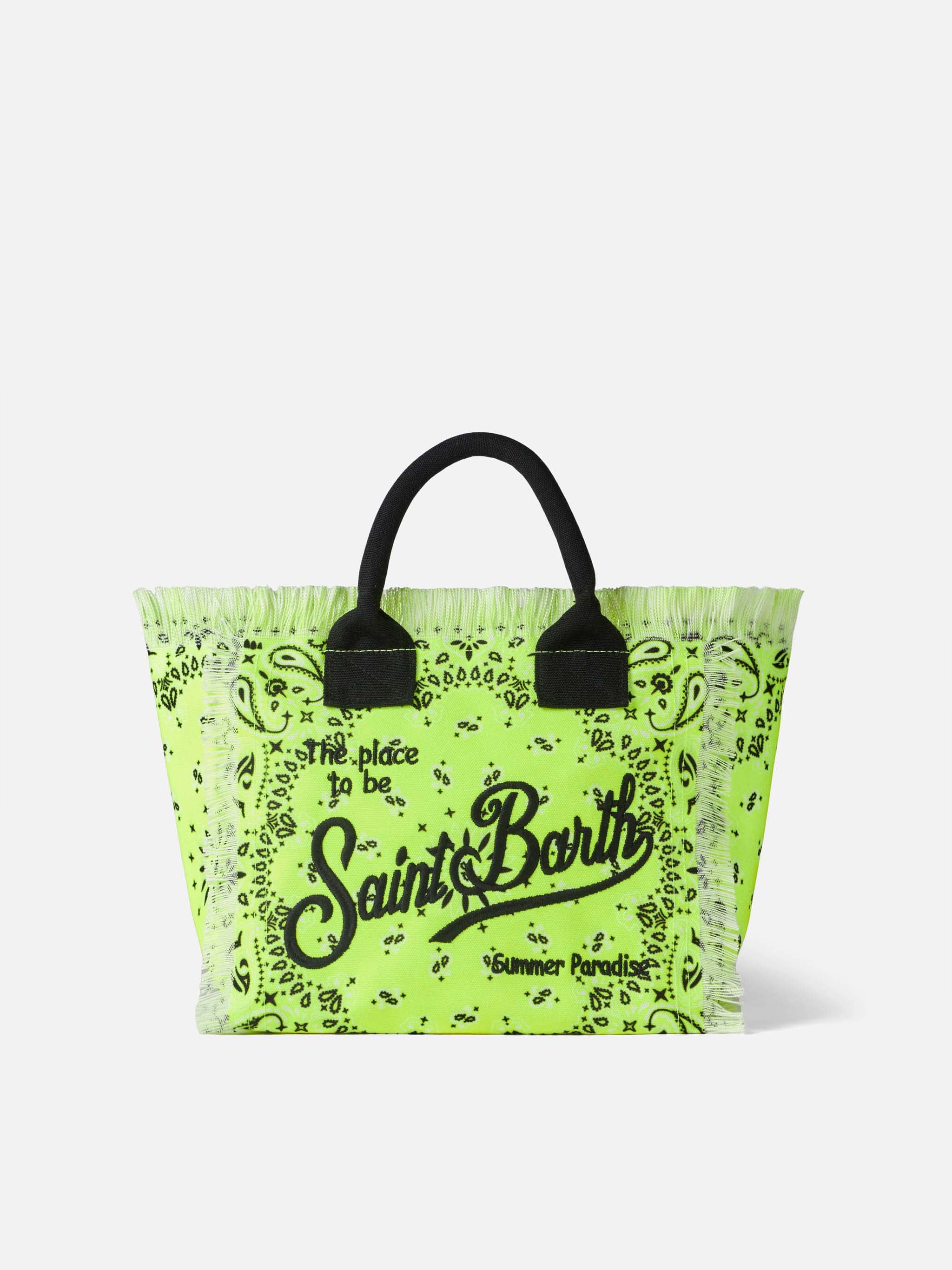 Colette fluo yellow handbag with bandanna print – MC2 Saint