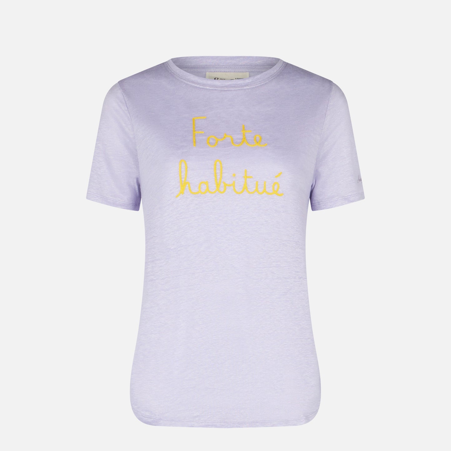 Linen t-shirt with Forte Habituè embroidery