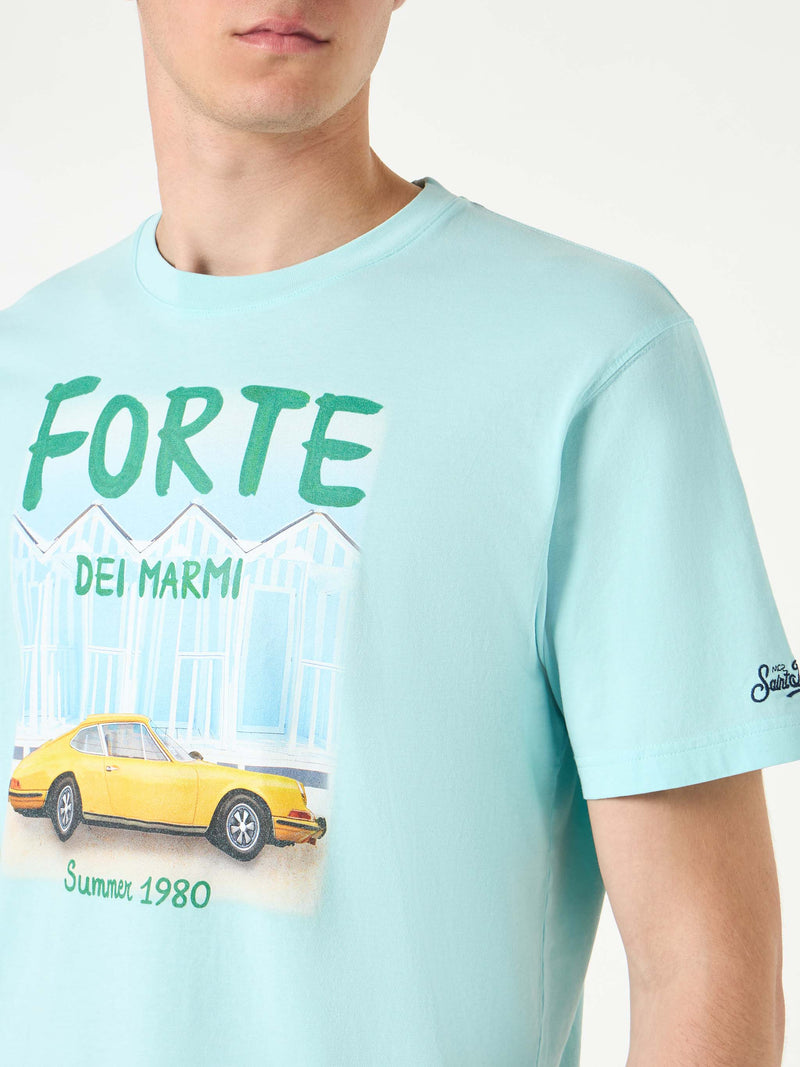 Herren-T-Shirt aus Baumwolle mit Forte dei Marmi-Autoaufdruck